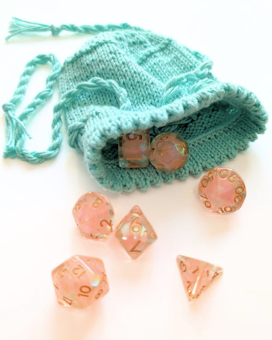 Aqua TTRPG Drawstring Dice Bag