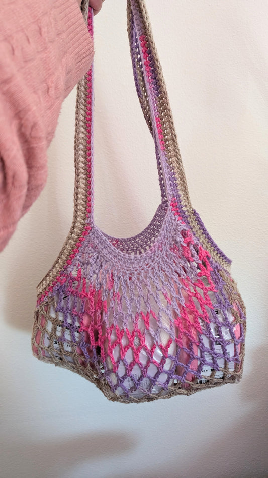 Fuchsia Fun Mesh Market Bag - Small