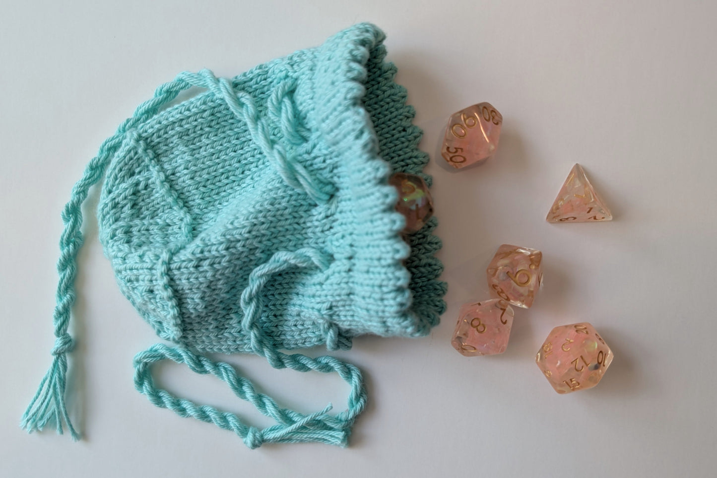 Blue TTRPG Drawstring Dice Bag