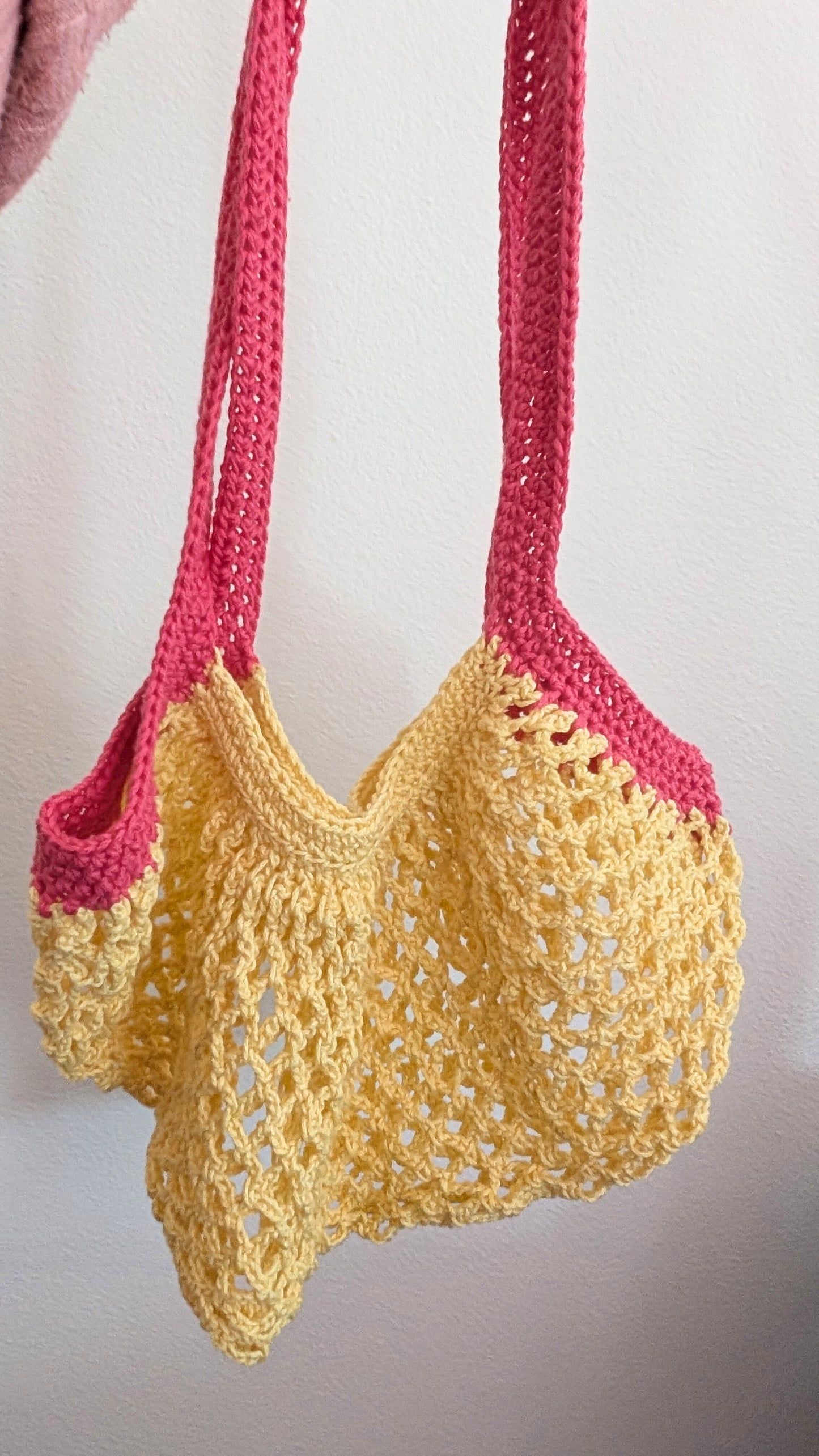 Pink Lemonade Mesh Market Bag - Large