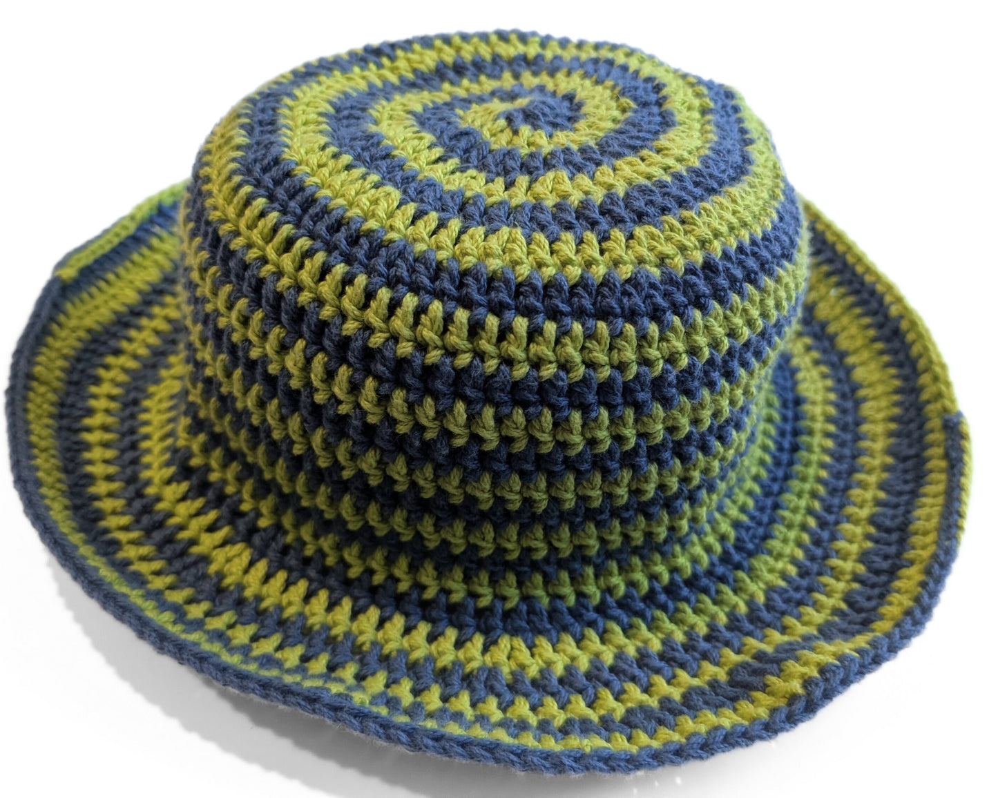 Green and Blue Spiral Bucket Hat