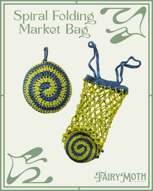 Green and Blue Spiral Foldable Market Bag