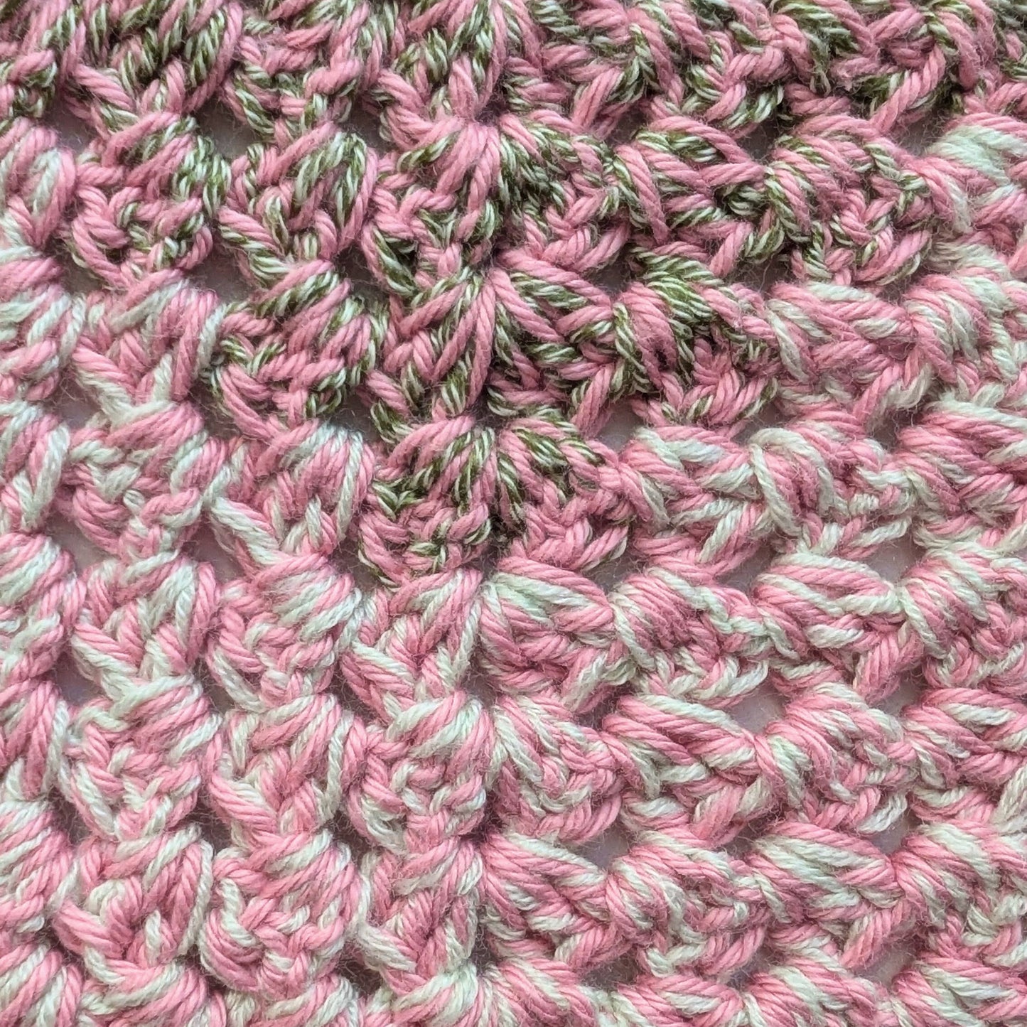 Pink and Green Crochet Bandana