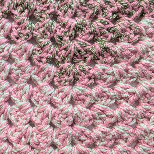 Pink and Green Crochet Bandana