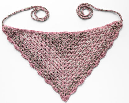 Pink and Green Crochet Bandana