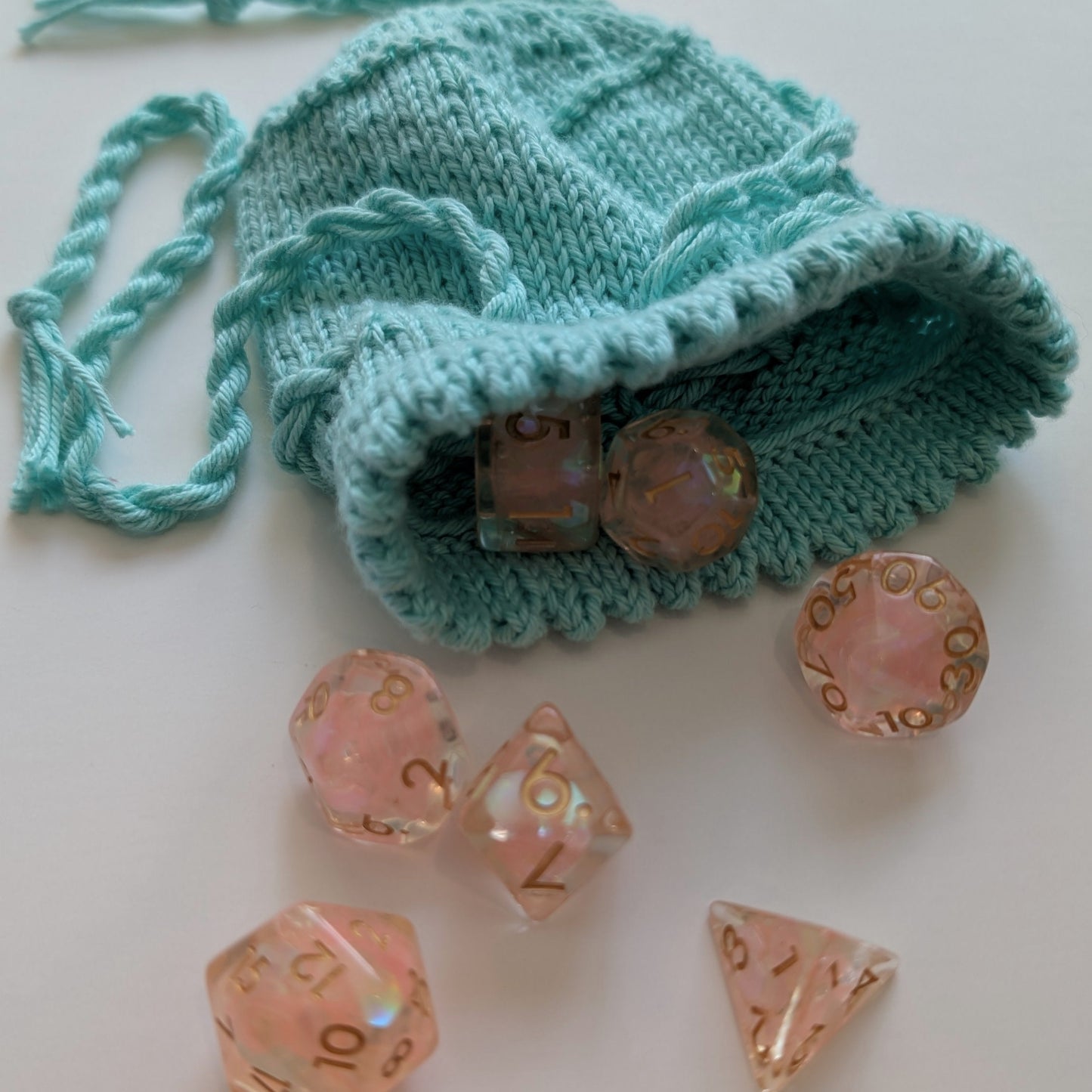 Blue TTRPG Drawstring Dice Bag