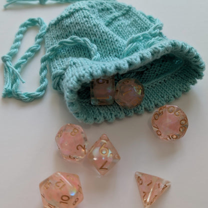 Blue TTRPG Drawstring Dice Bag