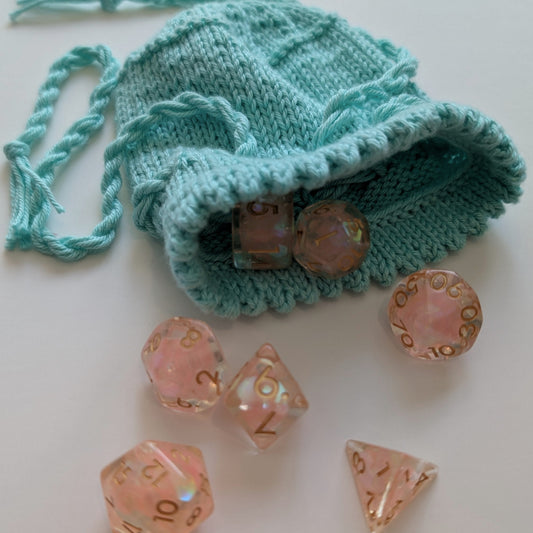 Blue TTRPG Drawstring Dice Bag