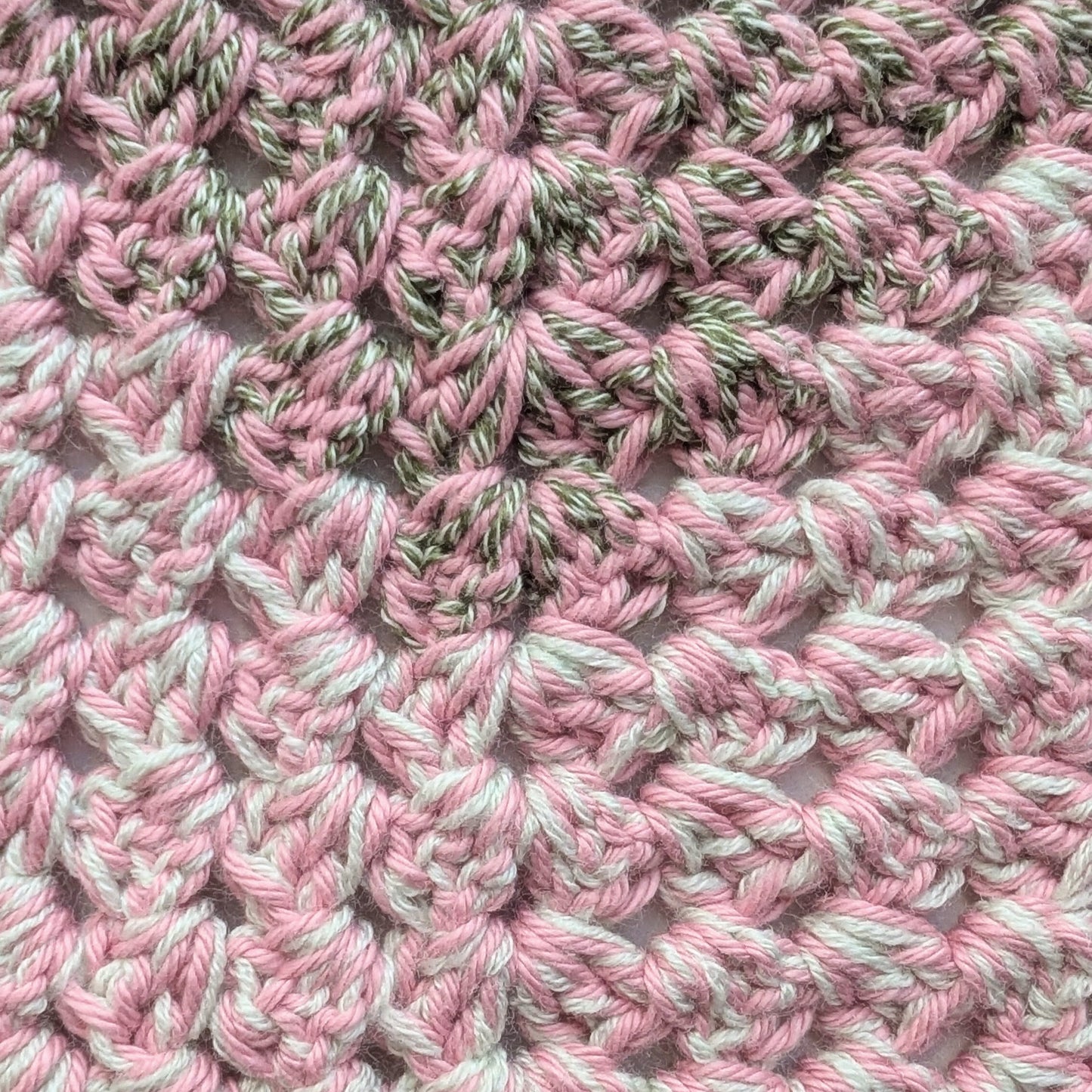 Pink and Green Crochet Bandana