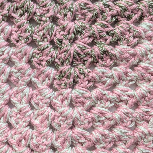 Pink and Green Crochet Bandana